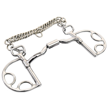 Bar H Equine Medium Port D Ring Kimberwick Gait Chain Horse Mouth Bit W/Roller | Bits for Horses Snaffle and bridles